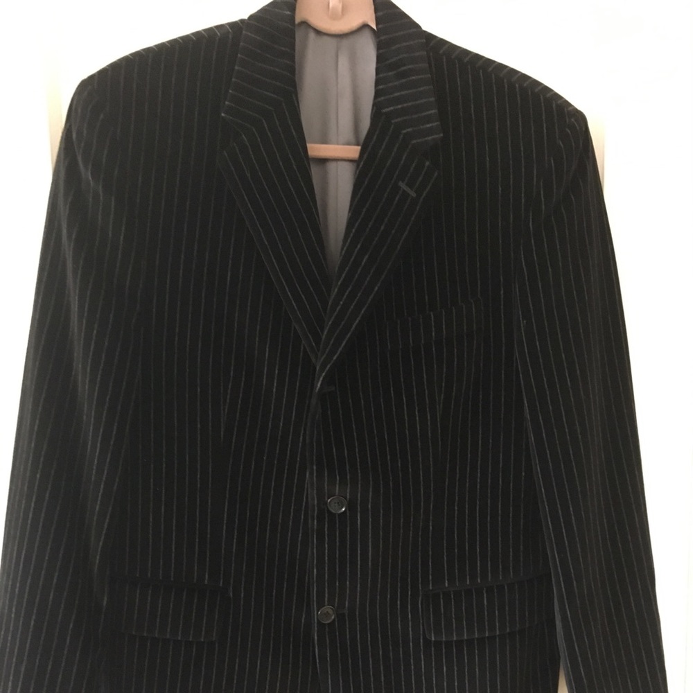 Calvin Klein men’s velvet blazer pinstripes
